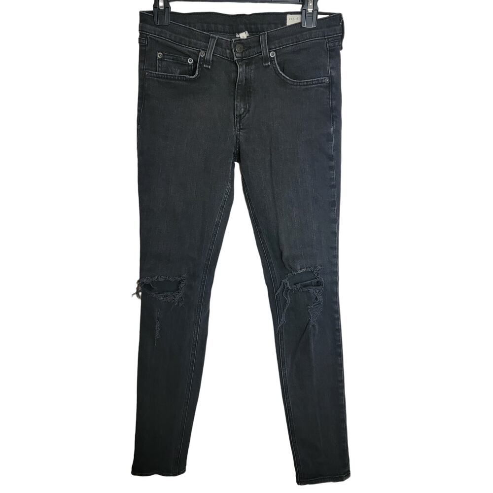 Rag and Bone Black Distressed Skinny Jeans Size 28
